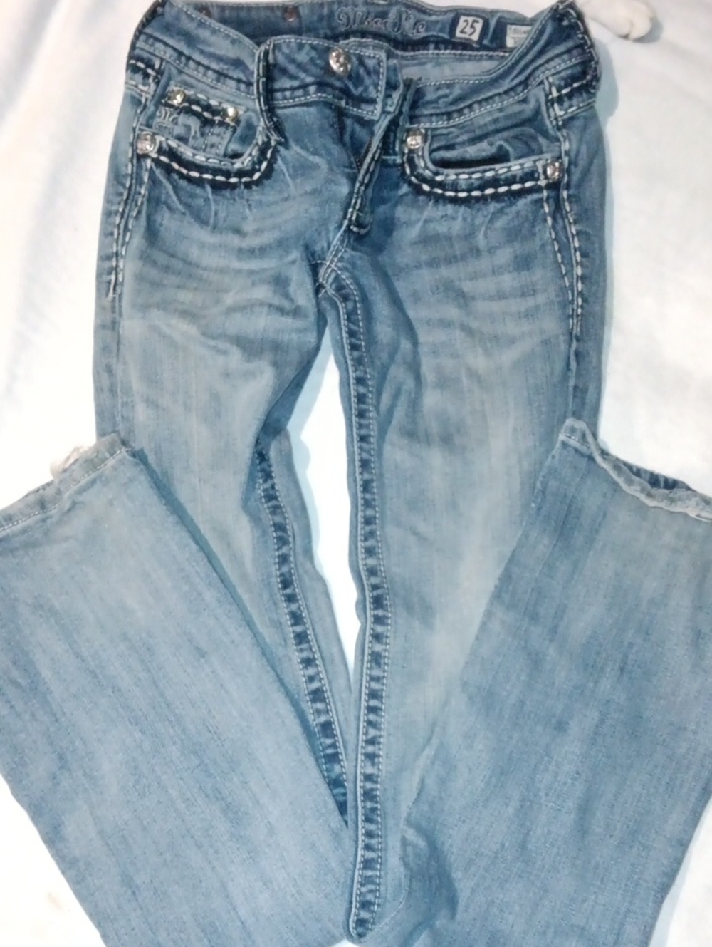 Miss Me Light Blue Embellished Flare Jeans